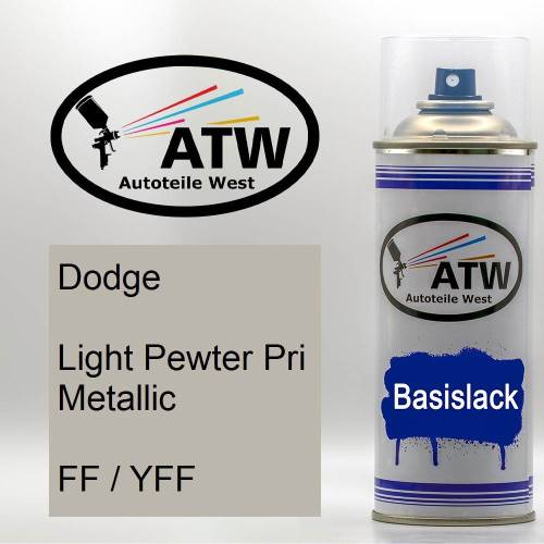 Dodge, Light Pewter Pri Metallic, FF / YFF: 400ml Sprühdose, von ATW Autoteile West.